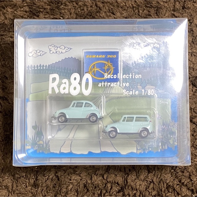 Ra80 1/80 スバル360 & カスタム 2台セット ブルー エンタメ/ホビーのおもちゃ/ぬいぐるみ(ミニカー)の商品写真