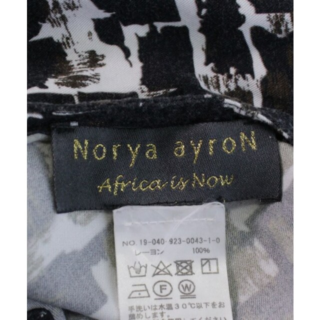 NORYA AYRON ノルヤアイロン ワンピース F 黒x白x茶(総柄)