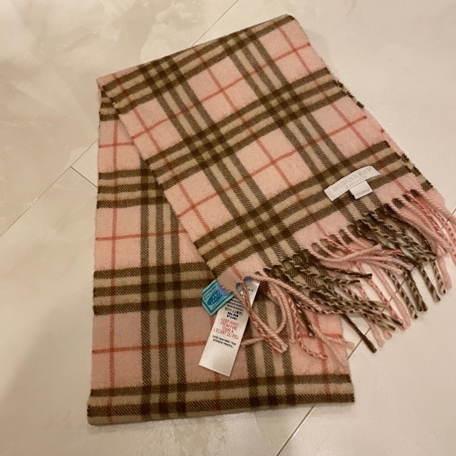 BURBERRY バーバリー カシミヤ 100% マフラー ピンク キッズ-