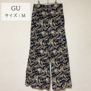 ジーユー(GU)のGU ワイドパンツ　花柄　レディース(デニム/ジーンズ)