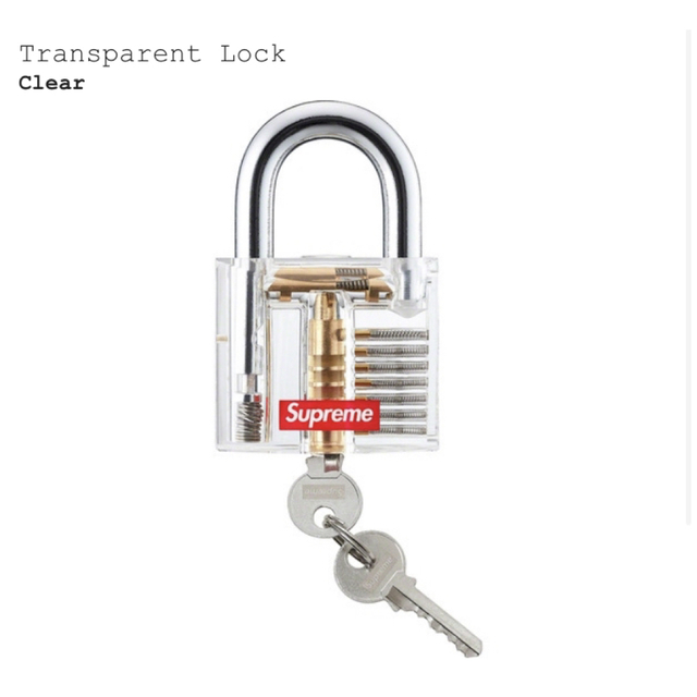 Supreme シュプリーム　Transparent Lock　南京錠　完売品