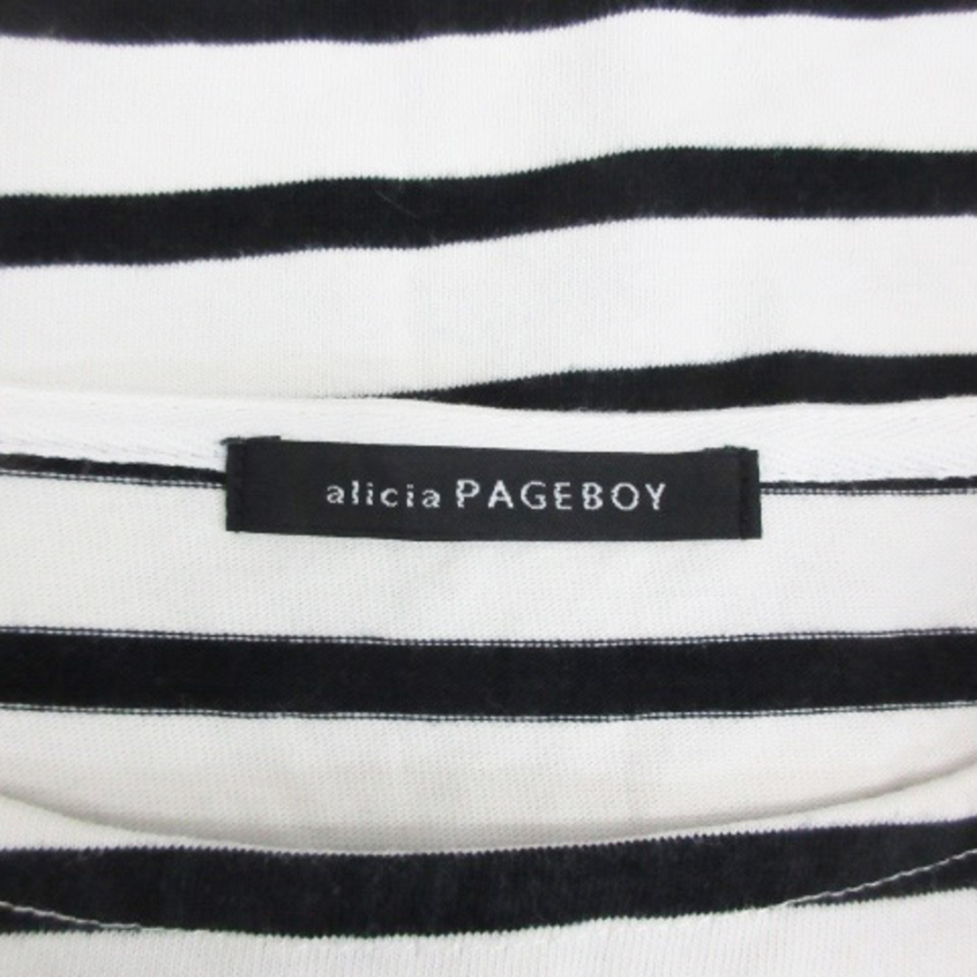 PAGEBOY(ページボーイ)のページボーイ alicia Tシャツ カットソー 七分袖 ボーダー柄 F 白 レディースのトップス(その他)の商品写真