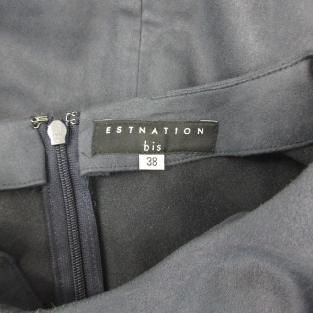 ESTNATION(エストネーション)のエストネーション ビス ブラウス カットソー 半袖 スエード調 38 紺 レディースのトップス(シャツ/ブラウス(半袖/袖なし))の商品写真