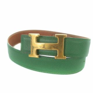 エルメス(Hermes)のHERMES コンスタンス ベルト Hバックル レザー 60 ○Y刻印 緑(ベルト)