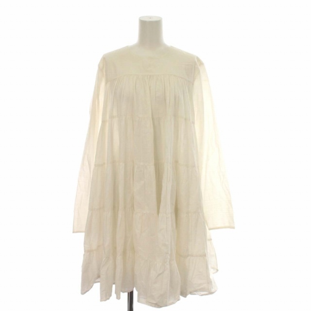 マーレット SOLIMAN DRESS ワンピース ティアード 長袖 白39cm身幅