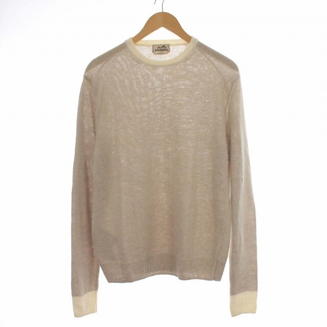 エルメス PULL COL ROND サマーニット リネン 麻 S ベージュ 【新品