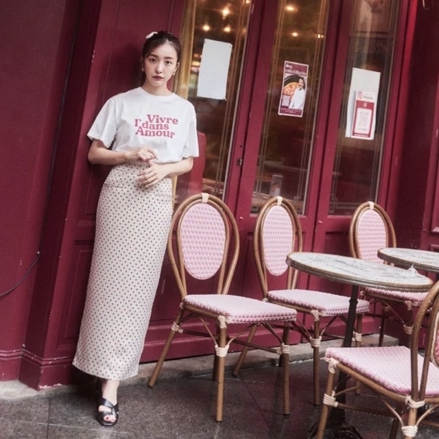 人気デザイナー DOTS luce】 Rosyluce♡DOTS RED FLOWER FLOWER SKIRT