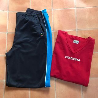 ディアドラ(DIADORA)のused ジャージ長ズボン　DIADORA 7部丈シャツ　2枚まとめて　160(パンツ/スパッツ)