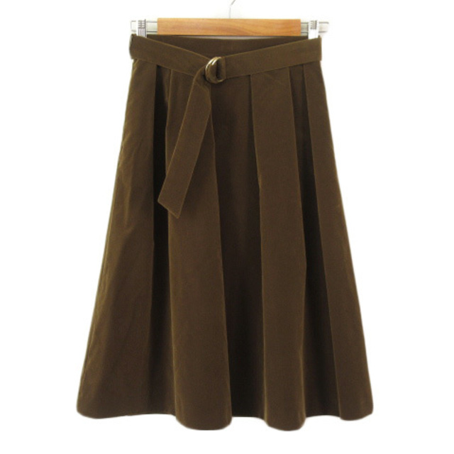 Techichi(テチチ)のテチチ Te chichi 別珍コールフレアスカート M 茶 ブラウン レディースのスカート(ひざ丈スカート)の商品写真