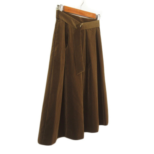 Techichi(テチチ)のテチチ Te chichi 別珍コールフレアスカート M 茶 ブラウン レディースのスカート(ひざ丈スカート)の商品写真