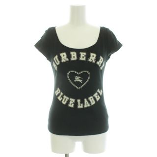 バーバリーブルーレーベル(BURBERRY BLUE LABEL)のバーバリーブルーレーベル Tシャツ カットソー ロゴ プリント 半袖 38 M(Tシャツ(半袖/袖なし))