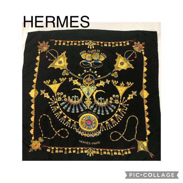 レディースHERMES ヴィンテージスカーフ　カレ90 砂漠のアクセサリー　美品