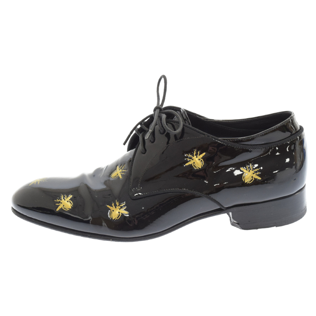 有名な高級ブランド DIOR 41 ブラック パテントダービーシューズ BEE