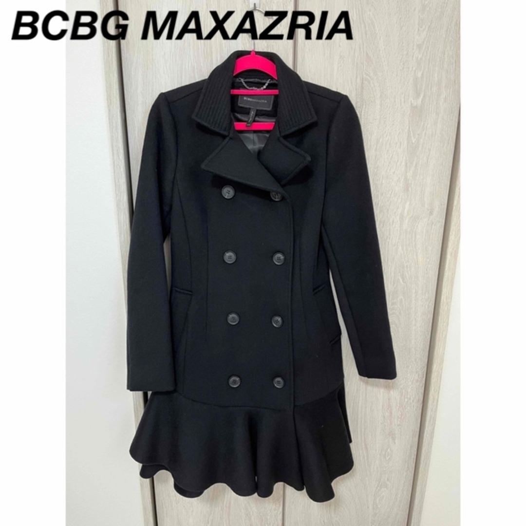 BCBGMAXAZRIA(ビーシービージーマックスアズリア)のBCBG MAXAZRIA マックスアズリア コート　プリーツ  レディースのジャケット/アウター(ロングコート)の商品写真