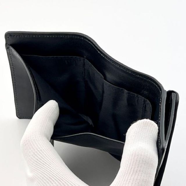 《新品》ミニ財布 三つ折り 牛本革 コンパクト 財布 ブラック 黒 上質 メンズのファッション小物(コインケース/小銭入れ)の商品写真