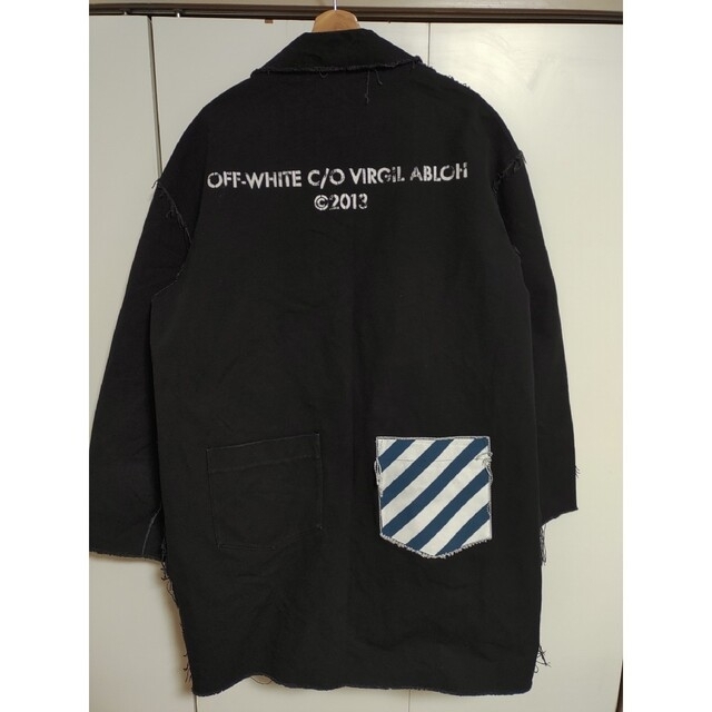 ☆美品☆OFF-WHITE バックロゴ カットオフ オーバーコート S-