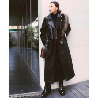 ※17日まで限定値引き中（248）Ameri VINTAGE ライダースコート(ロングコート)