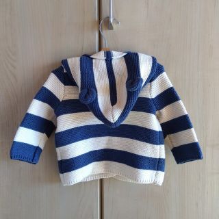 ベビーギャップ(babyGAP)のbaby GAP くま耳　コットンニット　3〜6months 美品(カーディガン/ボレロ)