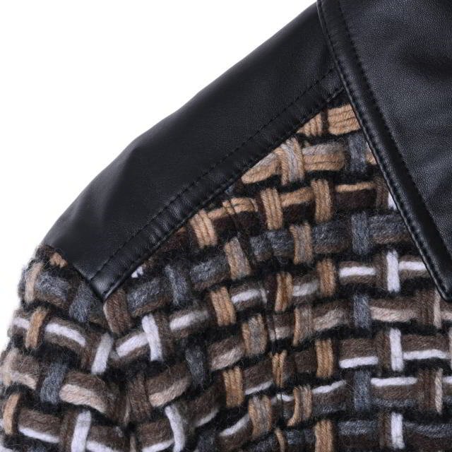 AKRIS(アクリス)のAKRIS エコレザー切替 ニット ブルゾン レディースのジャケット/アウター(ブルゾン)の商品写真