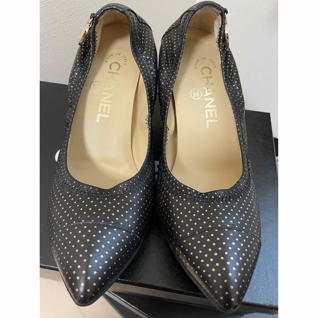 CHANEL ドット ローヒール パンプス シャネル-connectedremag.com