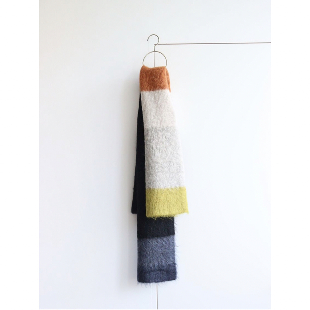 yoke MOHAIR BORDER LONG STOLE 22aw マフラー