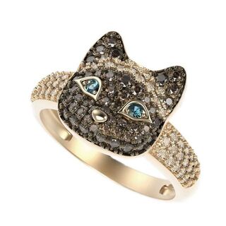 訳アリ 黒猫 子猫 キャット リング 指輪 22号 ネコ かわいい キラキラ(リング(指輪))