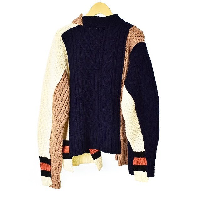 sacai - sacai 18AW Asymmetry Knit ニット ライダース ケーブルの通販 sacai - sacai 18AW Asymmetry Knit ニット ライダース ケーブルの通販