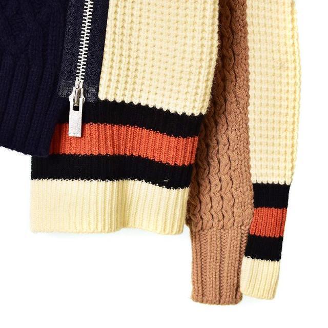 sacai(サカイ)のsacai 18AW Asymmetry Knit ニット ライダース ケーブル レディースのトップス(ニット/セーター)の商品写真