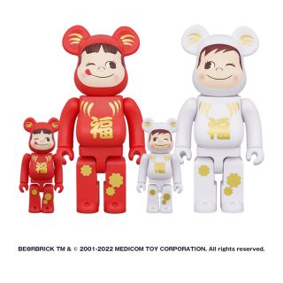 ベアブリック(BE@RBRICK)のBE＠RBRICK 達磨 ペコちゃん&ポコちゃん100%&400%（4体セット）(その他)