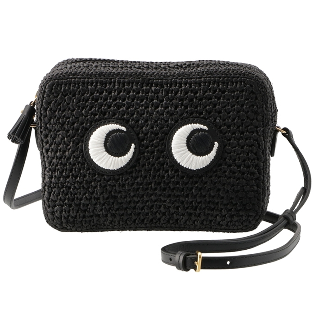 アニヤ ハインドマーチ ANYA HINDMARCH ショルダーバッグ EYES ラフィア クロスボディバッグ ブラック 2023年春夏新作 174084 | フリマアプリ ラクマ