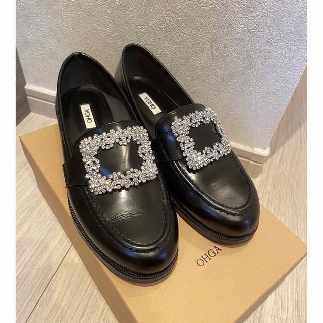 OHGA ビジューローファー36.5 美品 数量は多い 51.0%OFF www