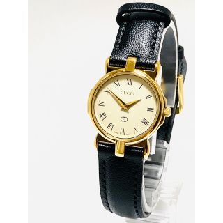 ◇ GUCCI グッチ シェリーライン ラウンドフェイス 腕時計 ブラック ...