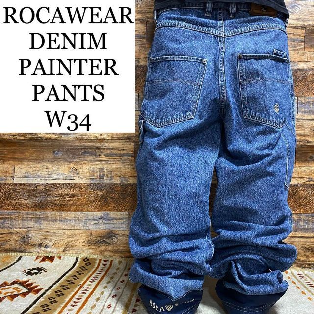 デッドストック RocaWearロカウェア デニムペインターパンツ-