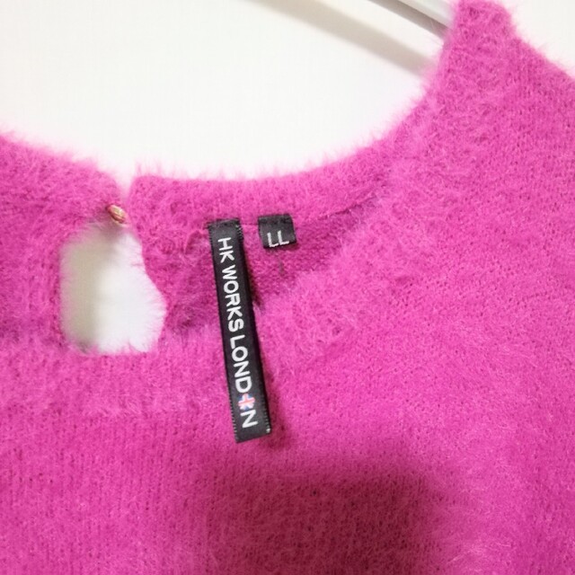 しまむら(シマムラ)のしまむら HKWORKSLONDON 半袖ニット セーター ピンク LL レディースのトップス(ニット/セーター)の商品写真