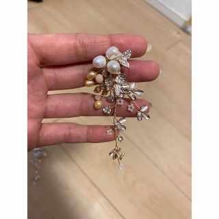 ブライダル　小枝ピアス　ウェディング　前撮り　プレ花　卒花(ピアス)