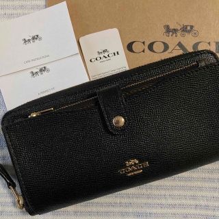 コーチ(COACH)の新品・正規品 COACH コーチ クロスグレーン レザー 財布 ブラック(財布)