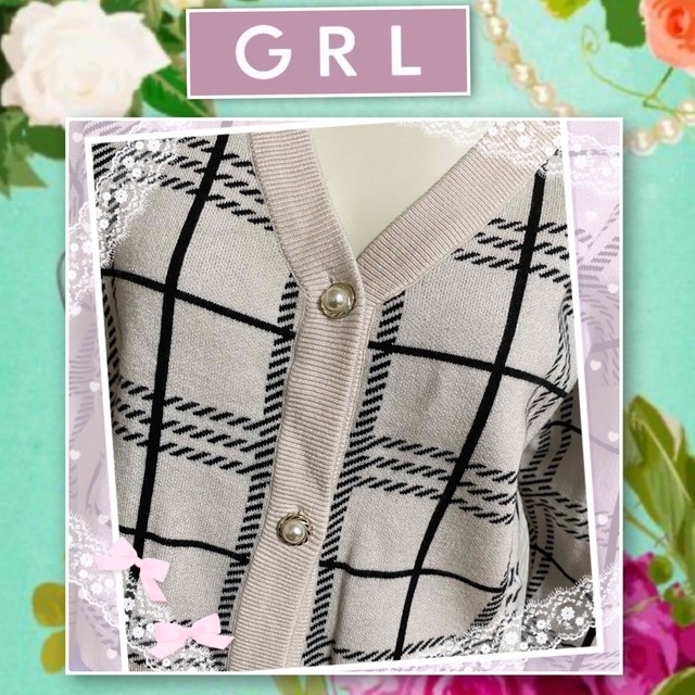 GRL(グレイル)の【こちらは専用です】GRL グレイルのチェック柄ショート丈カーディガン Mサイズ レディースのトップス(カーディガン)の商品写真