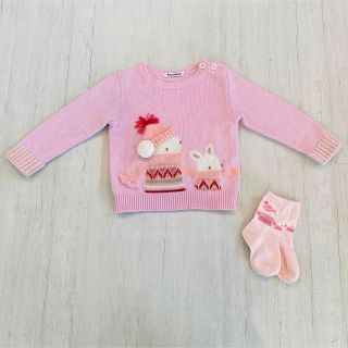 ファミリア(familiar)の専用！　ファミリア　インターシャセーター　美品　サイズ80(ニット/セーター)