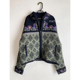 ロキエ(Lochie)のUSA vintage embroidery knit jacket(ニットコート)