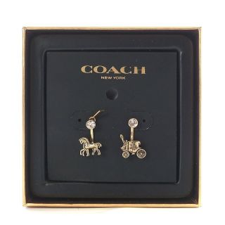 コーチ(COACH)のコーチ ピアス ホース キャリッジ 馬車 ラインストーン キャッチタイプ(ピアス)