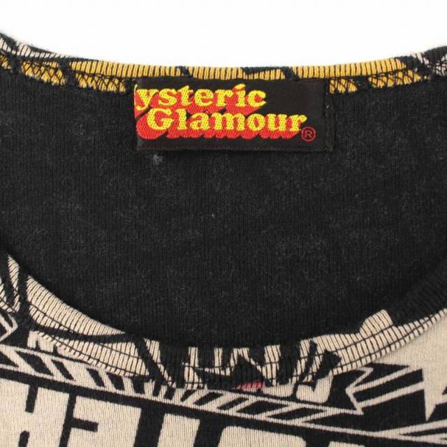 HYSTERIC GLAMOUR(ヒステリックグラマー)のヒステリックグラマー カットソー Tシャツ 総柄  長袖 FREE 黒 レディースのトップス(カットソー(長袖/七分))の商品写真