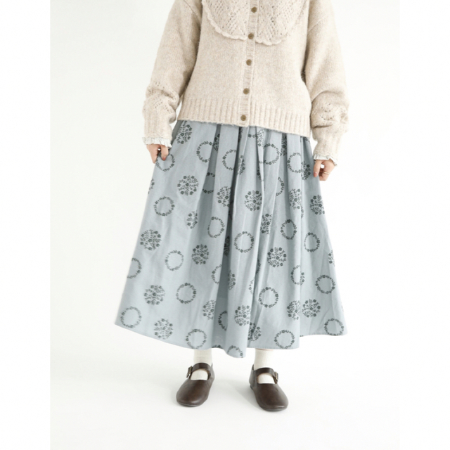 SM2(サマンサモスモス)のフロッキー花柄プリントギャザースカート　sm2 レディースのスカート(ロングスカート)の商品写真