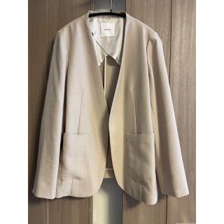 スピックアンドスパン(Spick & Span)の●choco様専用●スピックアンドスパン　リネンライクカラーレスジャケット(ノーカラージャケット)