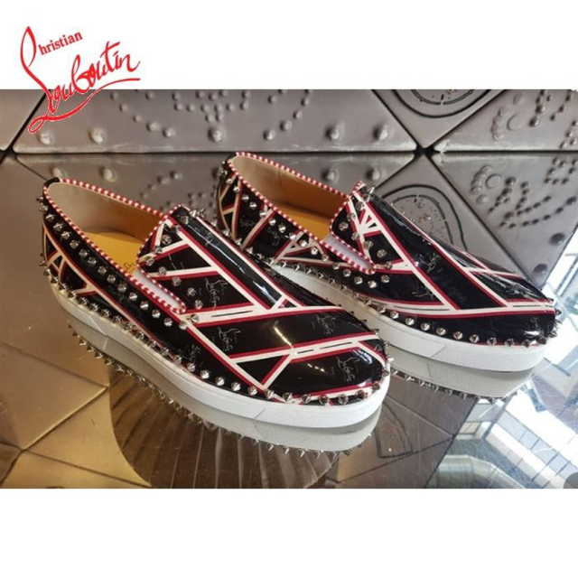 最も優遇 Christian Louboutin ピックボートスリッポン 正規品