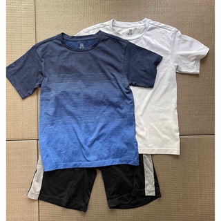 ユニクロ(UNIQLO)のユニクロ　ドライＴシャツ2枚&ハーフパンツのセット(Tシャツ/カットソー)