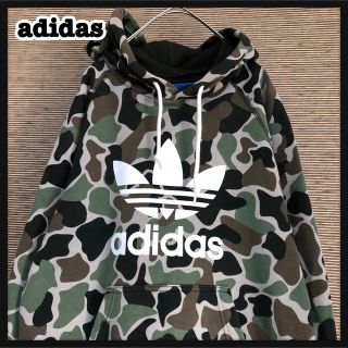 アディダス(adidas)の【アディダス】プルオーバーパーカー　カモフラ　迷彩　トレフォイルロゴ　裏起毛５(パーカー)