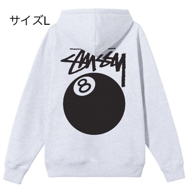 【新品】stussy スウェット サイズL 8ボール ブラック