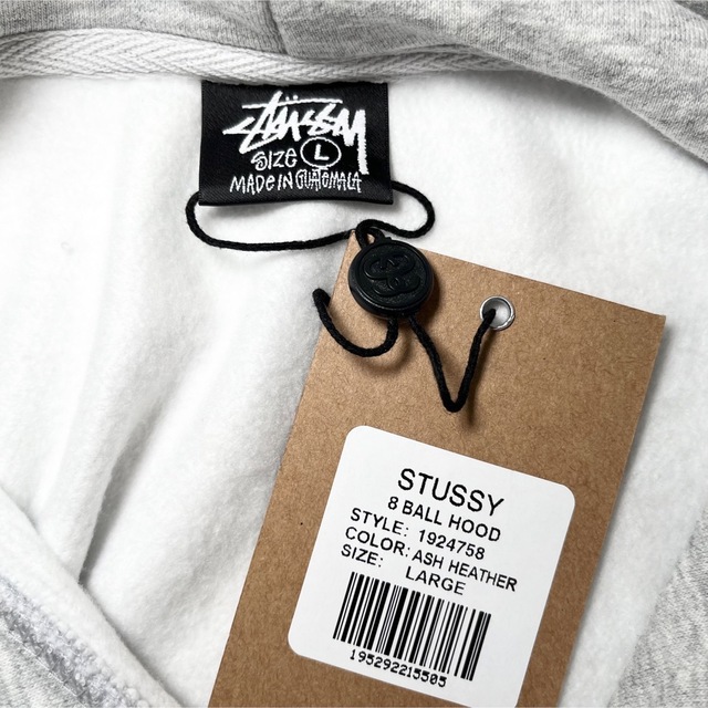 【新品】stussy スウェットパーカー　サイズL グレー　8ボール 6