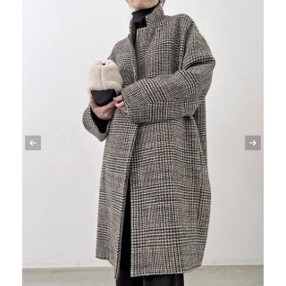 アパルトモンドゥーズィエムクラス(L'Appartement DEUXIEME CLASSE)のL'Appartement Check W Coat◆チェックダブルコート(ロングコート)