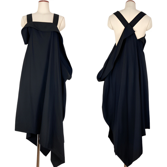 ポケットいっぱい LIMI feu 20AW ウールギャバ タック アシンメトリー